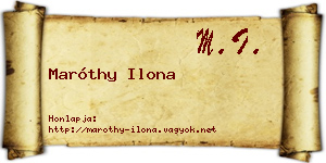 Maróthy Ilona névjegykártya